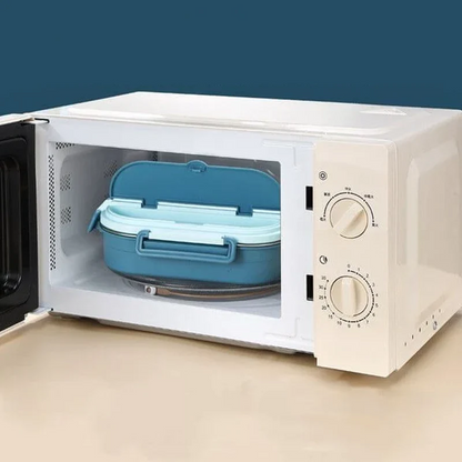 Thermal Lunch Box with 4 Compartments, Stainless Steel