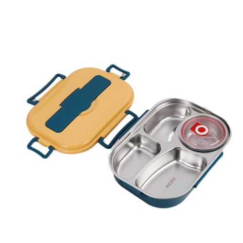 Thermal Lunch Box with 4 Compartments, Stainless Steel