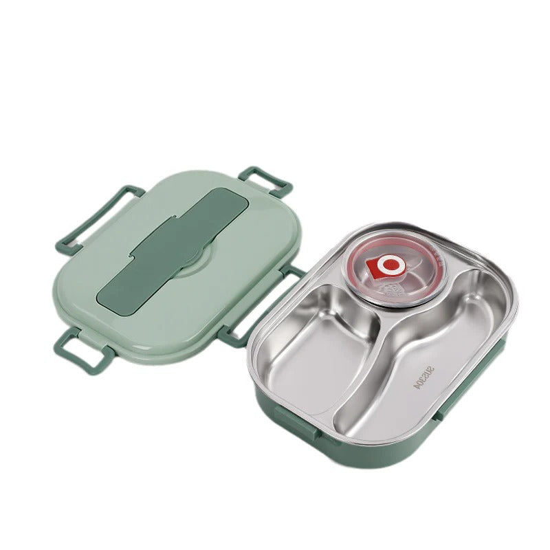 Thermal Lunch Box with 4 Compartments, Stainless Steel